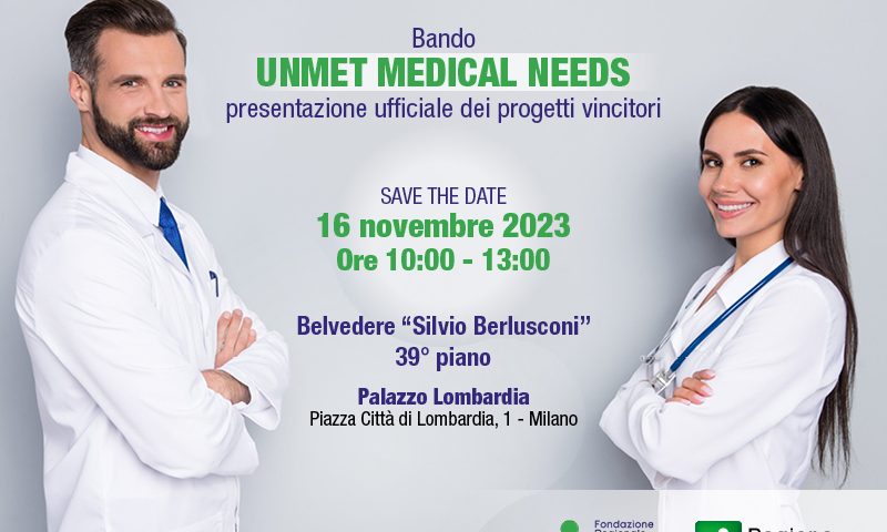 SAVE THE DATE_Bando UNMET MEDICAL NEEDS